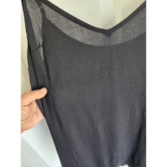 Abercrombie & Fitch  Black Classic Minamalist Mini Slip Dress Sz Medium - Picture 4 of 6